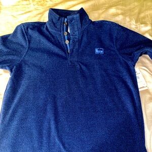 Navy blue Banded pullover Henley. Size Large